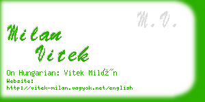 milan vitek business card